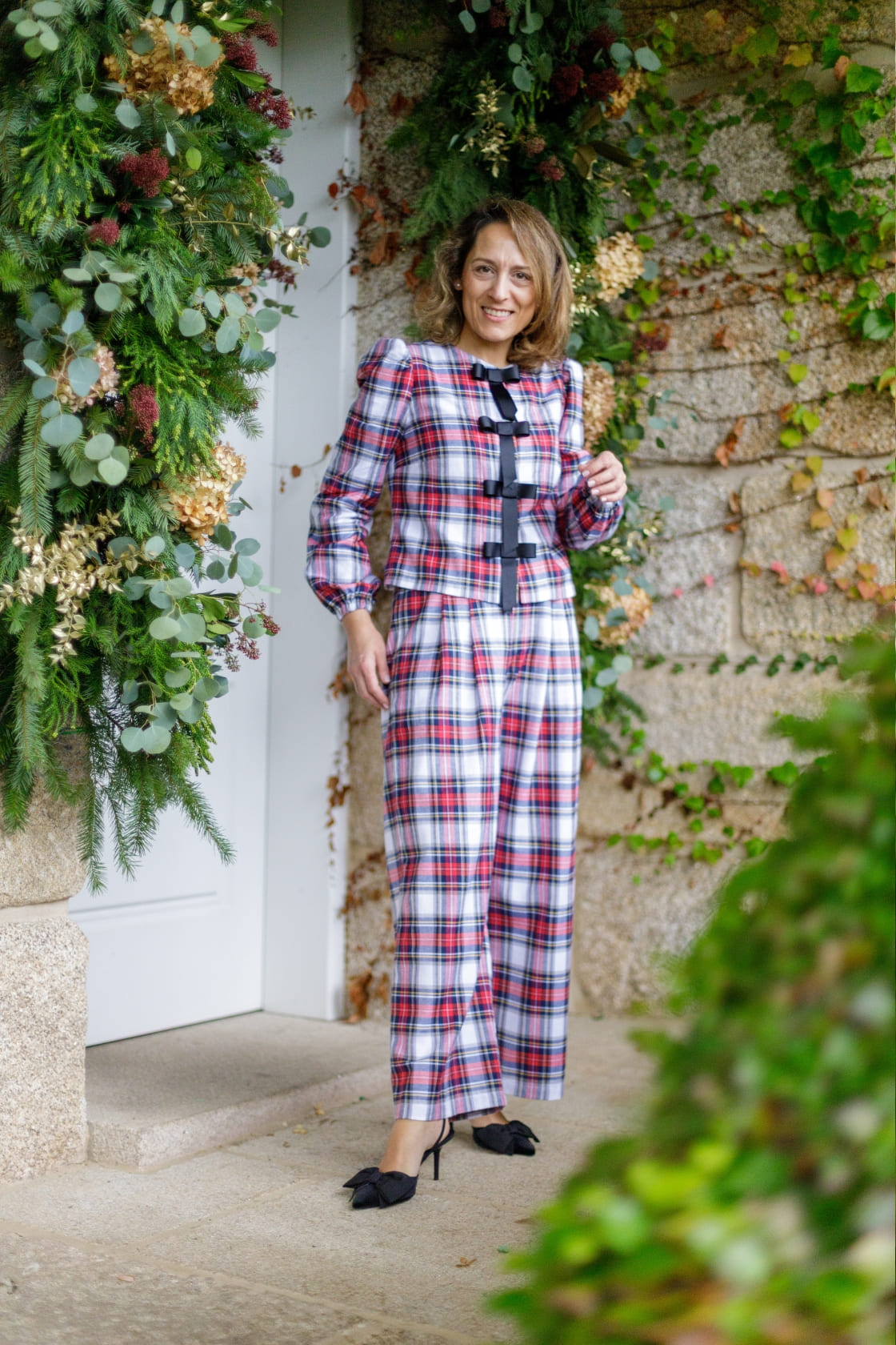 Pantalón Lulú Tartán blanco