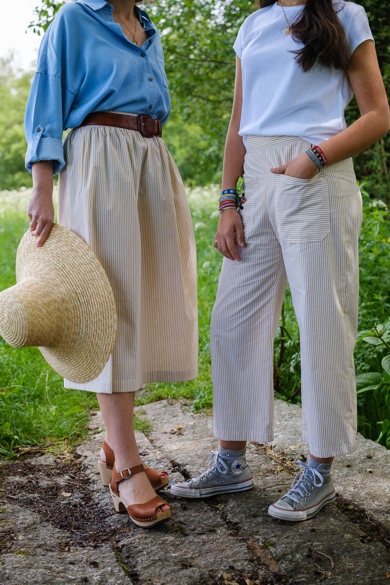 FALDA ANA RAYAS OCHRE. Antes 65€ - LA ROMANA GALICIA