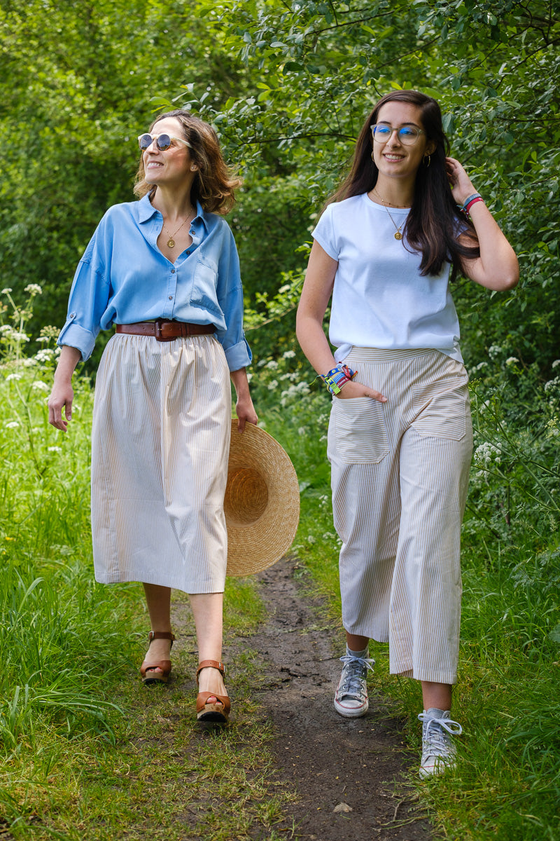 FALDA ANA RAYAS OCHRE. Antes 65€ - LA ROMANA GALICIA