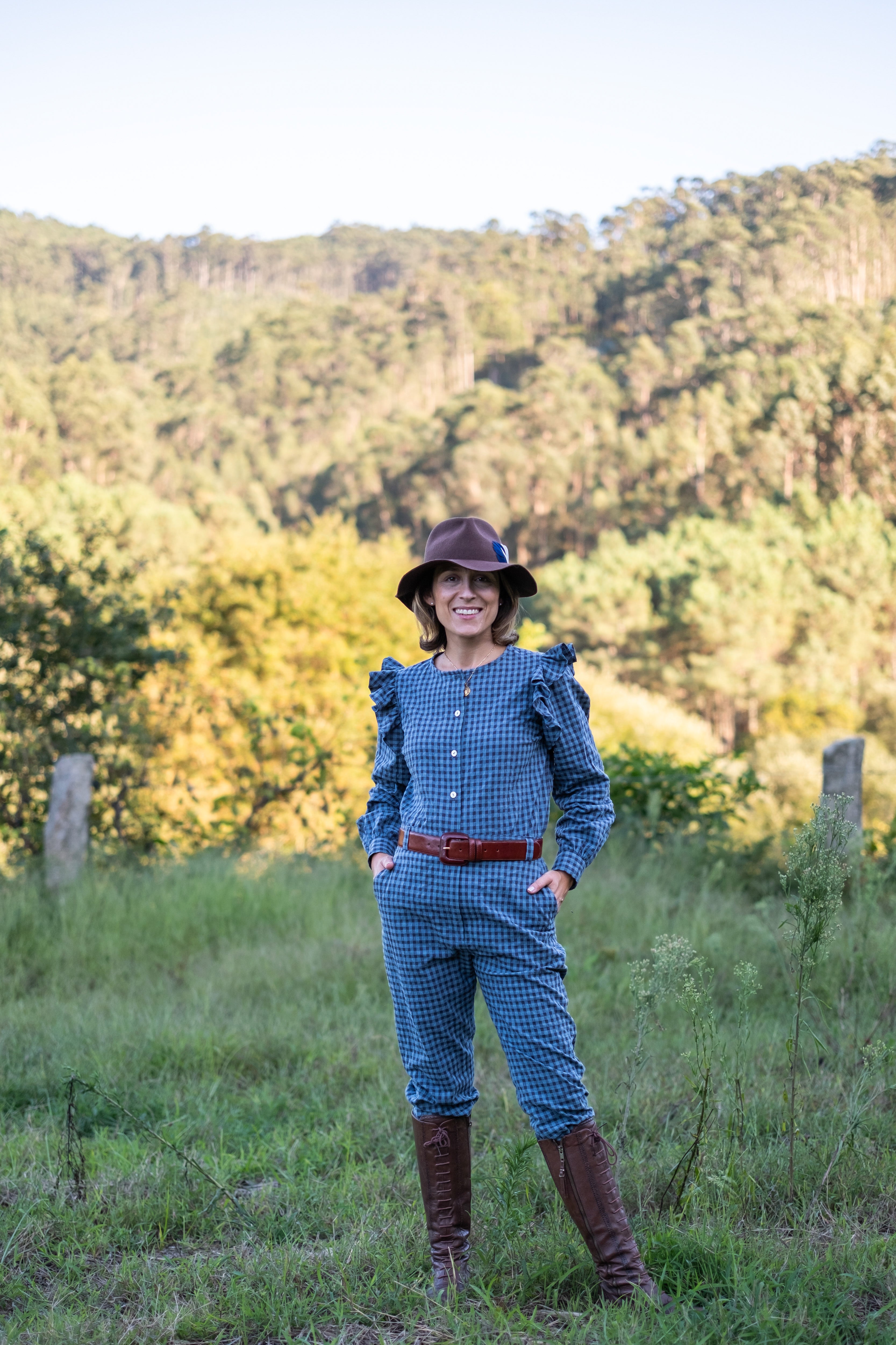 PANTALON PESQUERO VICHY AZUL PATO - LA ROMANA GALICIA