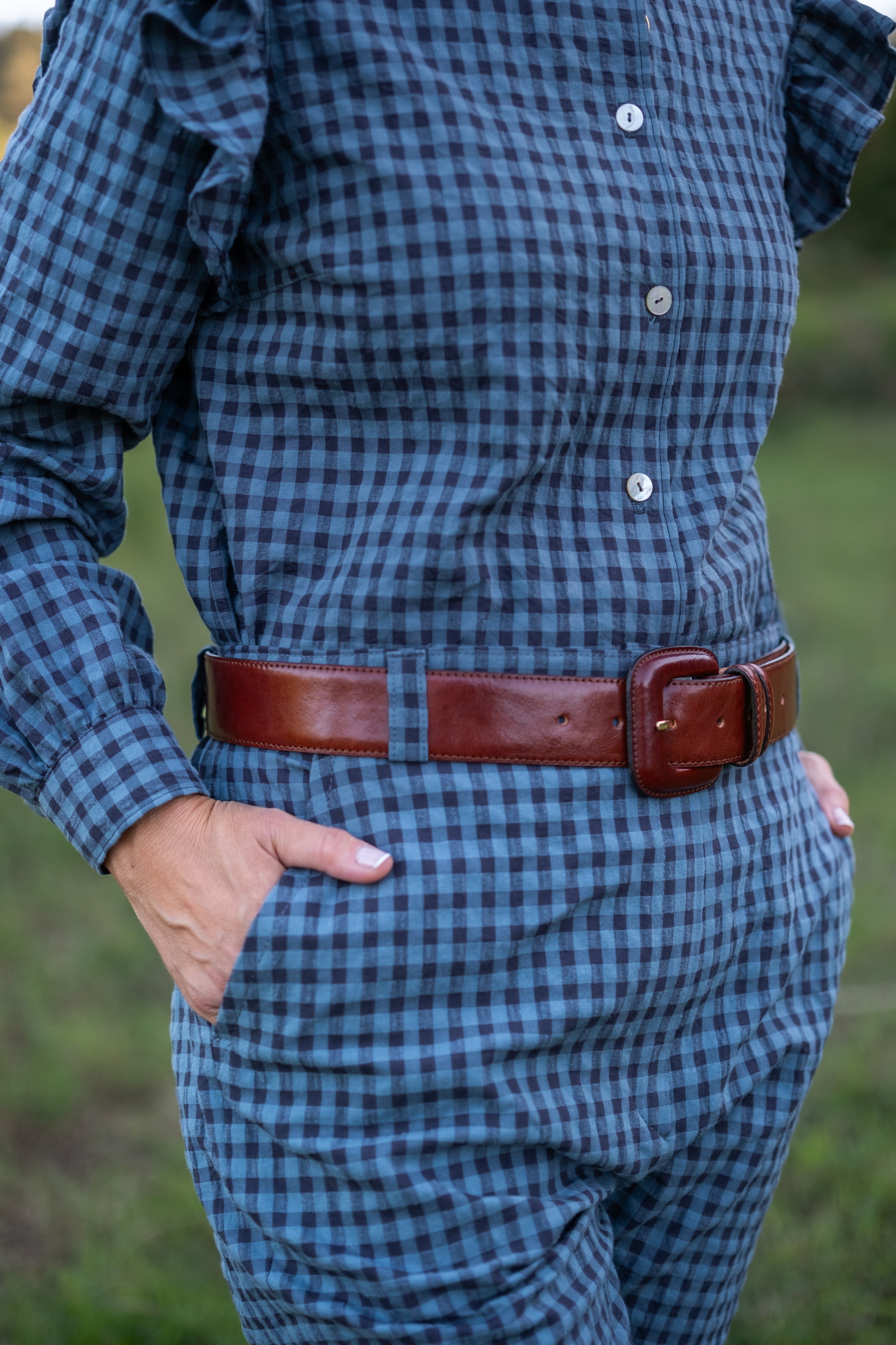 PANTALON PESQUERO VICHY AZUL PATO - LA ROMANA GALICIA