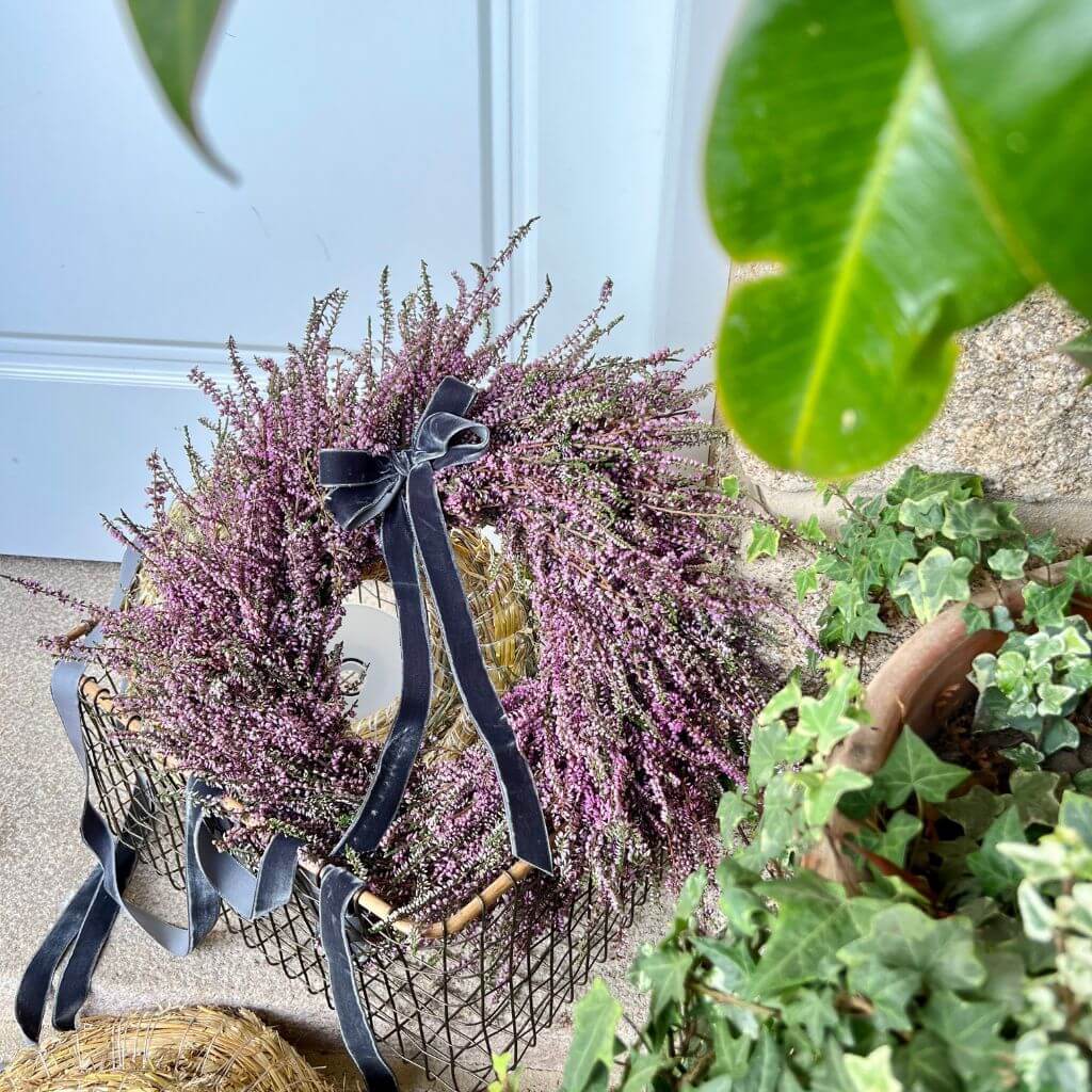 Corona flores de brezos naturales