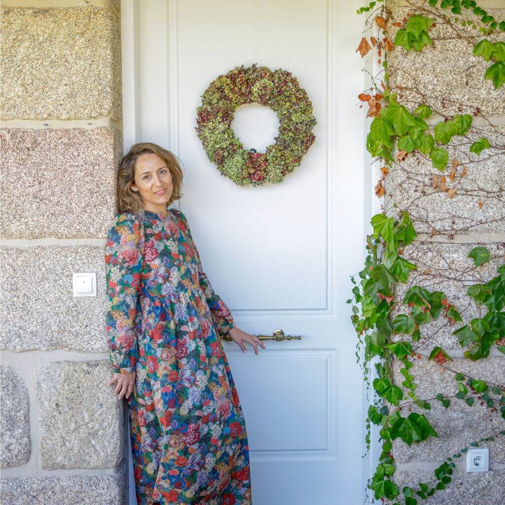 Corona de hortensias gallegas preservadas