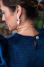 Top Sonia terciopelo azul pato