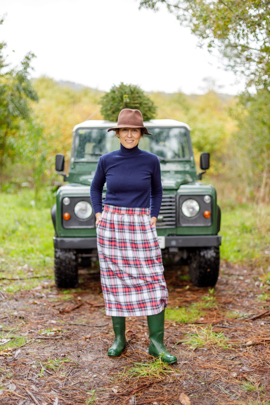 Falda blanca tartán Gallegos de mujer moda gallega online La Romana Galicia
