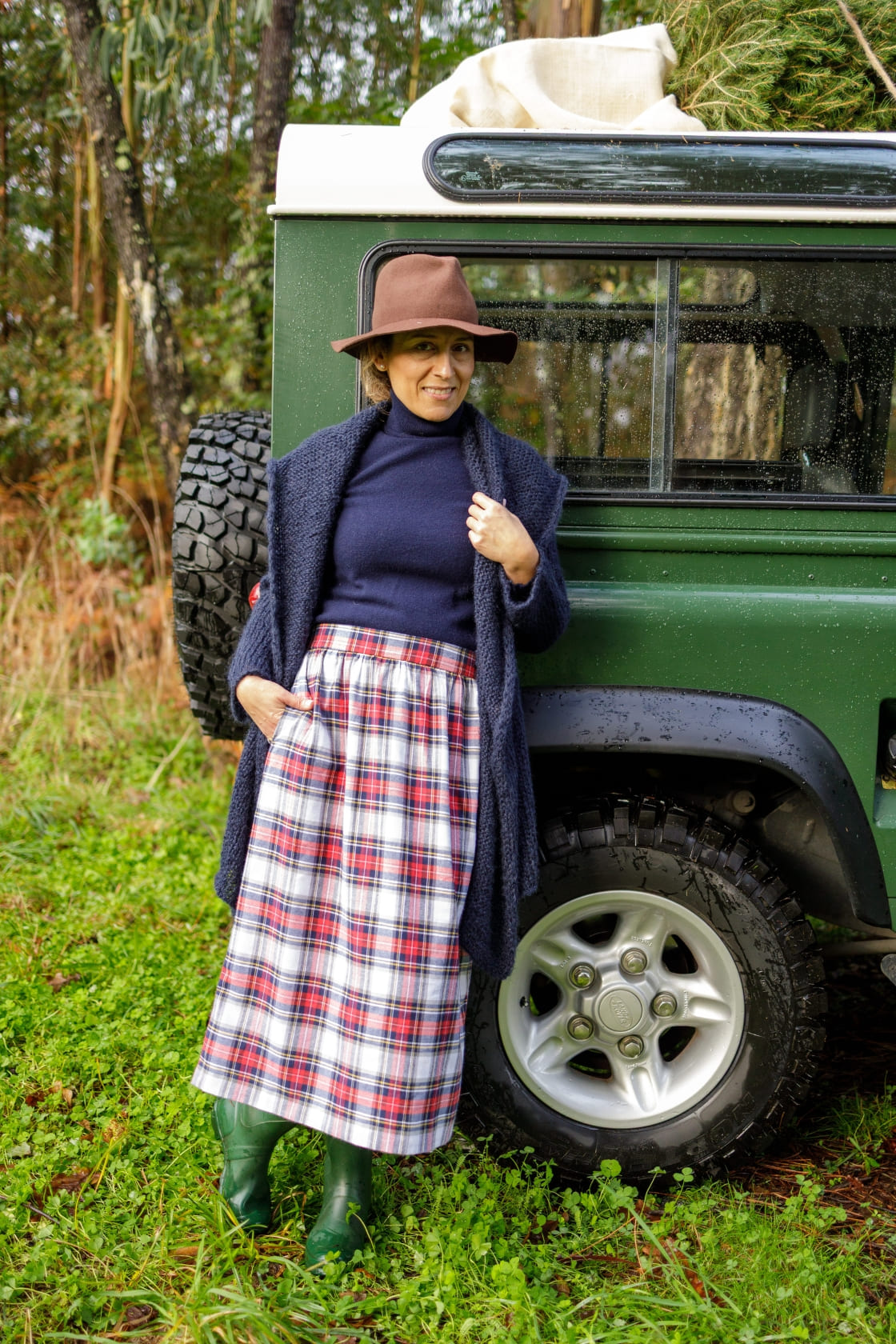 Falda blanca tartán Gallegos de mujer moda gallega online La Romana Galicia