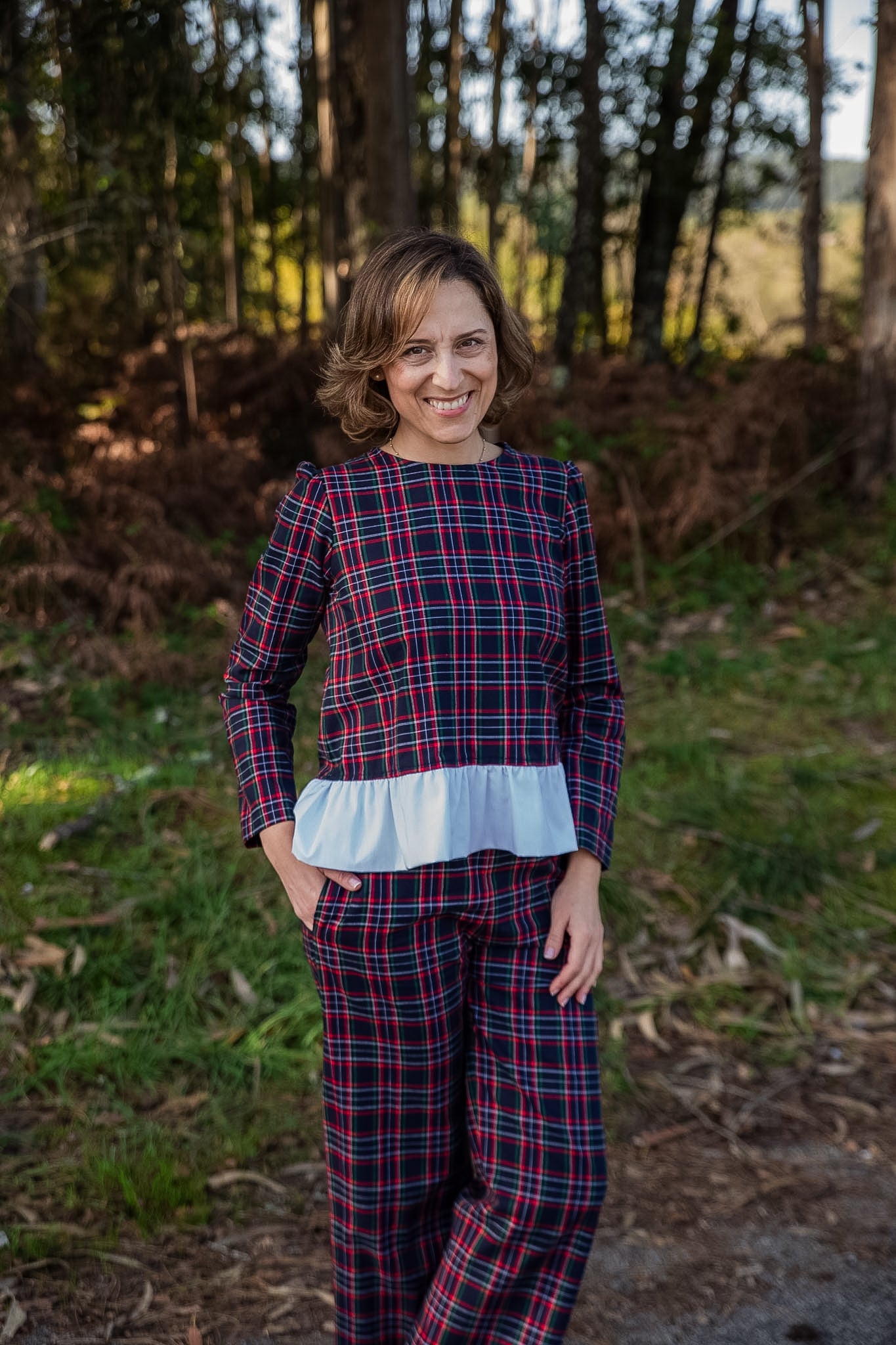 Culotte tartán marino