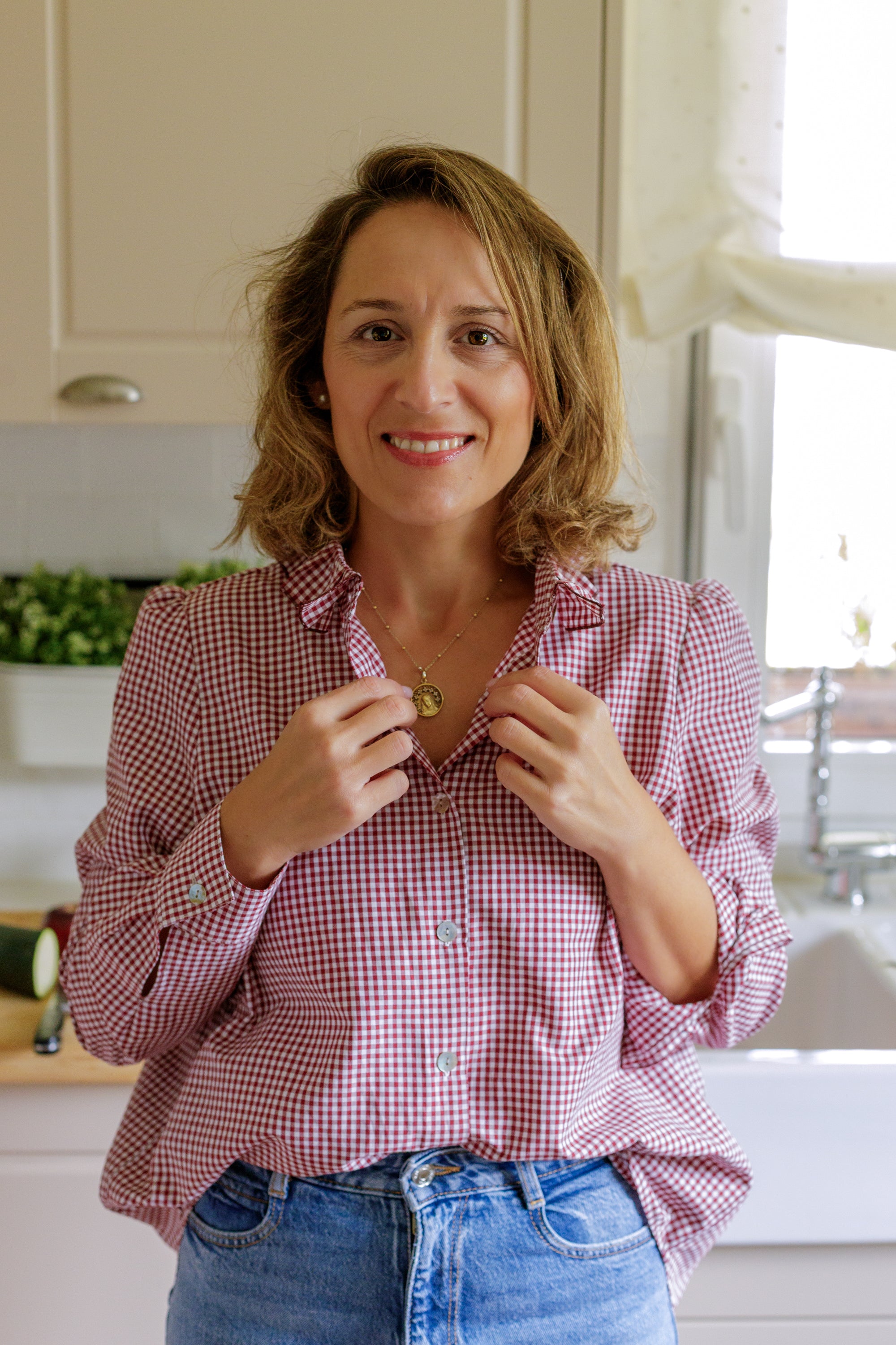 Camisa Vichy Burgundy