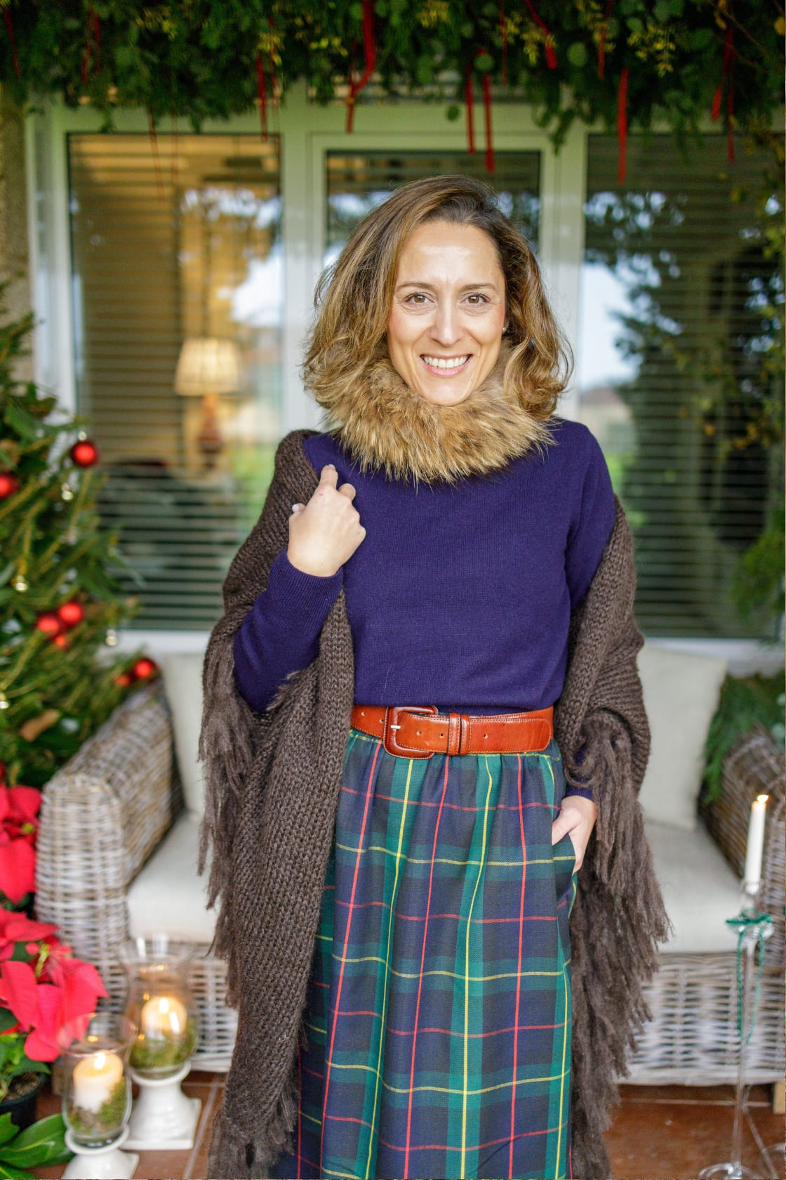 Falda Ana tartán Verde