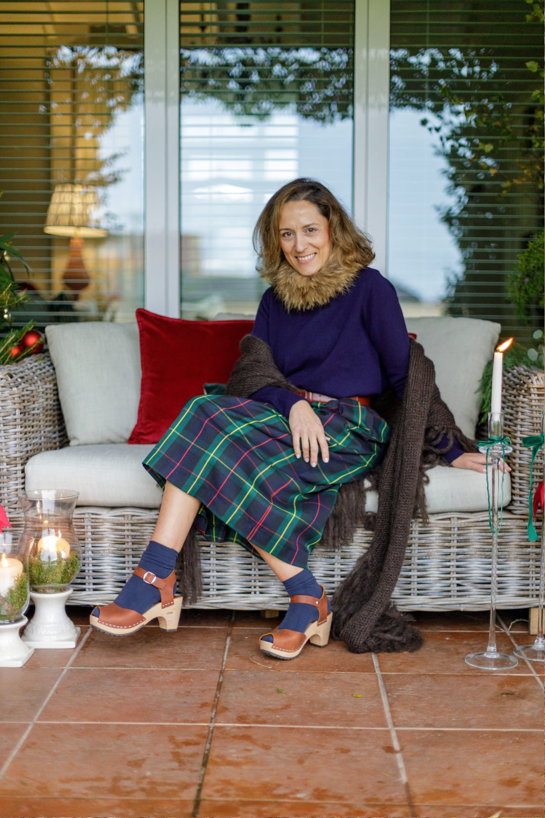 Falda Ana tartán Verde